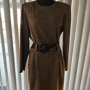 Positive Attitude Animal Print Long Sleeve Dress